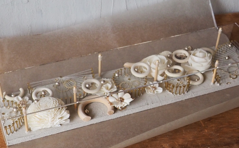 ウォールデコ/レクダングル(2) インテリア オリジナル 立体インテリア 壁 装飾 花 フラワー 釘 糸 おしゃれ ギフト プレゼント 岐阜県 海津市