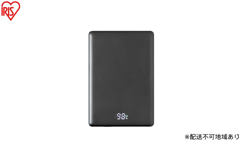 【宮城県大河原町】薄型モバイルバッテリー5000mAh TW-A05020-B ブラック モバイルバッテリー 軽量 小型 タイプc 薄型 USB Type-C 5000mAh ワイヤレス マグネット MagSafe対応 スマホ 約1回分 充電 コンパクト バッテリー 充電器 ブラック アイリスオーヤマ
