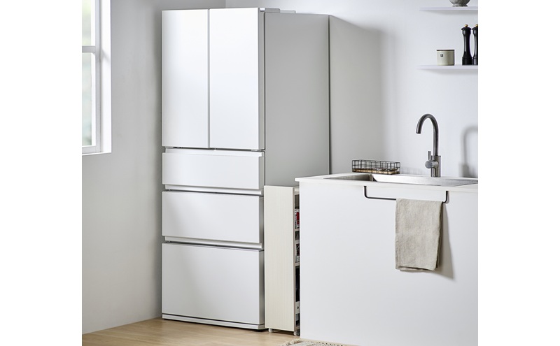 キッチン隙間収納ラック KSRーL180 ホワイト 隙間収納 すきま収納 ラック 18cm キッチンラック スリム キャスター付き ストッカー 収納 おしゃれ パントリー 棚 薄型 冷蔵庫横 洗面所 キッチン収納 アイリスオーヤマ ロータイプ