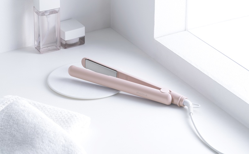 ストレートアイロン HIR-MS102-P ピンク ヘアアイロン ストレート 軽量 ストレートアイロン コンパクト 海外対応 セラミックコーティング ヘアーアイロン 5段階温度調節 スリム ヘアケア プレゼント ギフト MiCORA ミコラ アイリスオーヤマ