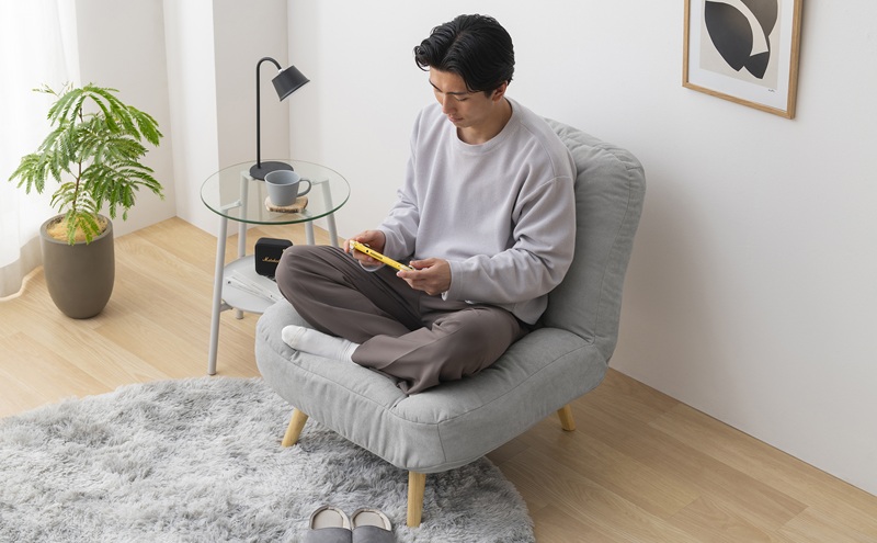 2WAY一人掛けポケットコイルソファ WPCSー1S ライトグレー ソファー 一人用 ソファ 一人掛け 脚 取り外し 座椅子 リクライニング おしゃれ 北欧 ロータイプ リクライニングチェア ポケットコイル 2way 一人暮らし アイリスオーヤマ