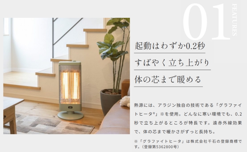 新登場 アラジン 電気ストーブ 緑 AEH-G1000A（兵庫県加西市