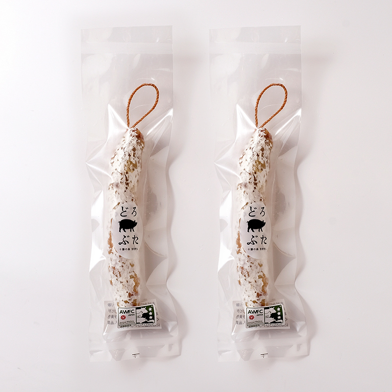 【メディアで多数紹介】十勝幕別産ブランド放牧豚［どろぶた］白サラミ 2本【 北海道 豚肉 ウィンナー ハム サラミ 惣菜 おかず 】