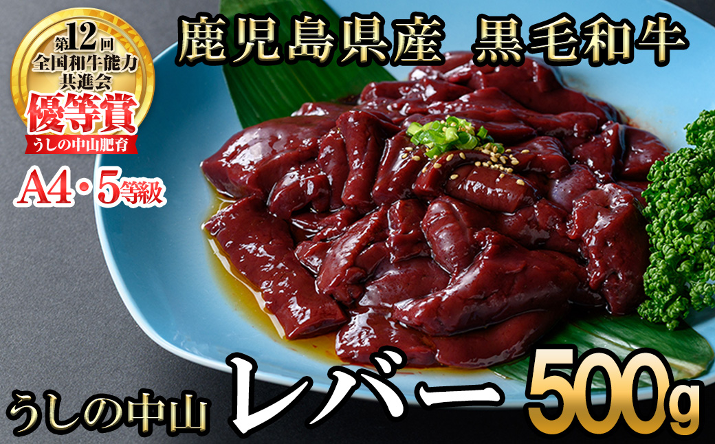 うしの中山 A4・A5等級黒毛和牛 レバー 500g(500g×1P)p9-034