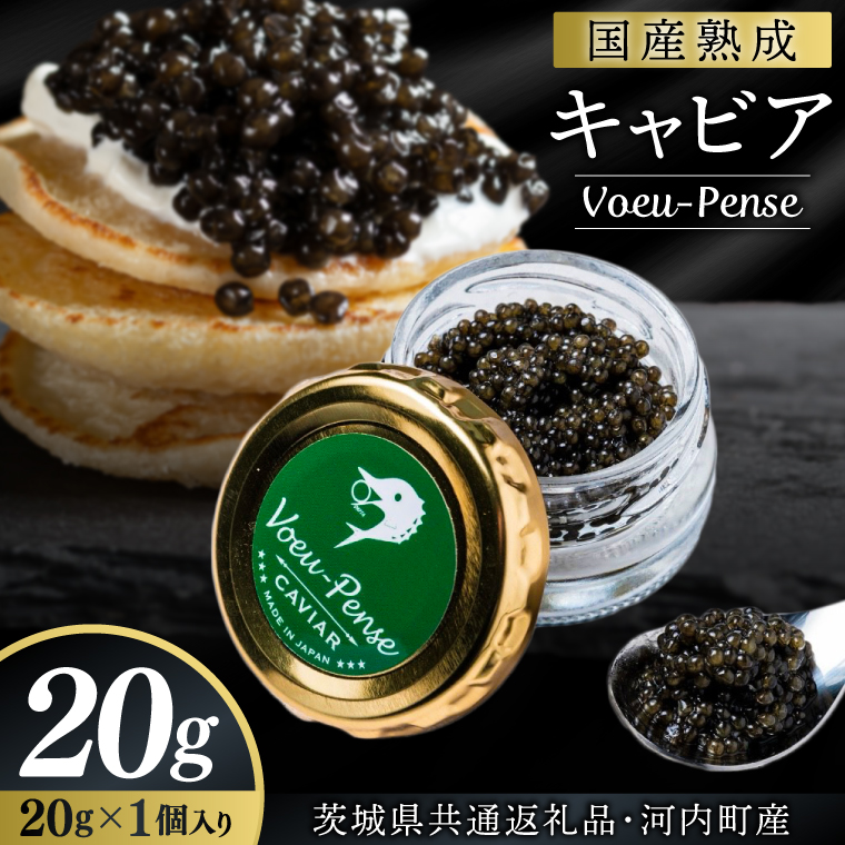 【茨城県共通返礼品・河内町産】＼12月より発送 先行予約／国産熟成キャビアVoeu-Pense (20g×１瓶）【トキタ 珍味 コラーゲン DHA・EPA 国産 熟成 お土産 贈り物】（KED-01)