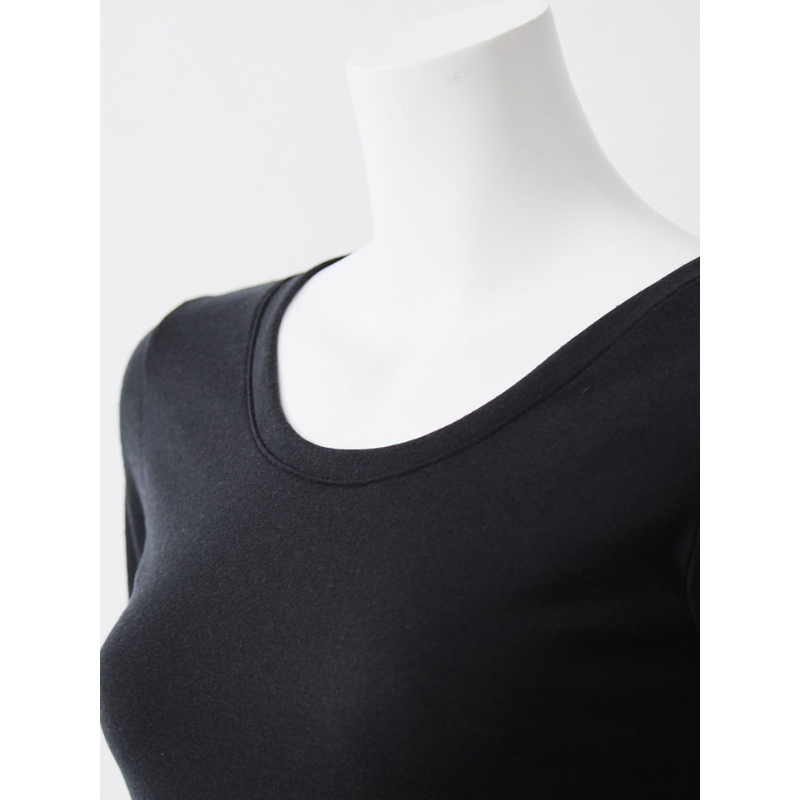 365日のメリノウールインナー advance クルーネック ブラック