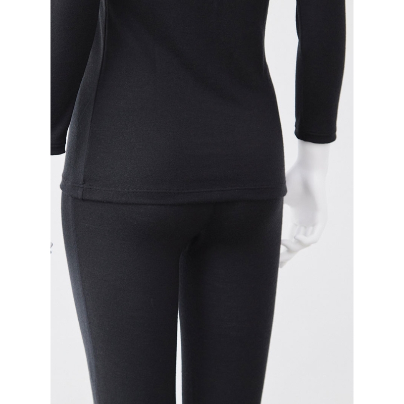 365日のメリノウールインナー advance クルーネック ブラック