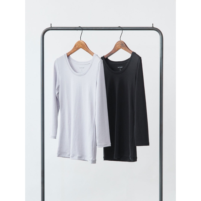 365日のメリノウールインナー advance クルーネック グレー