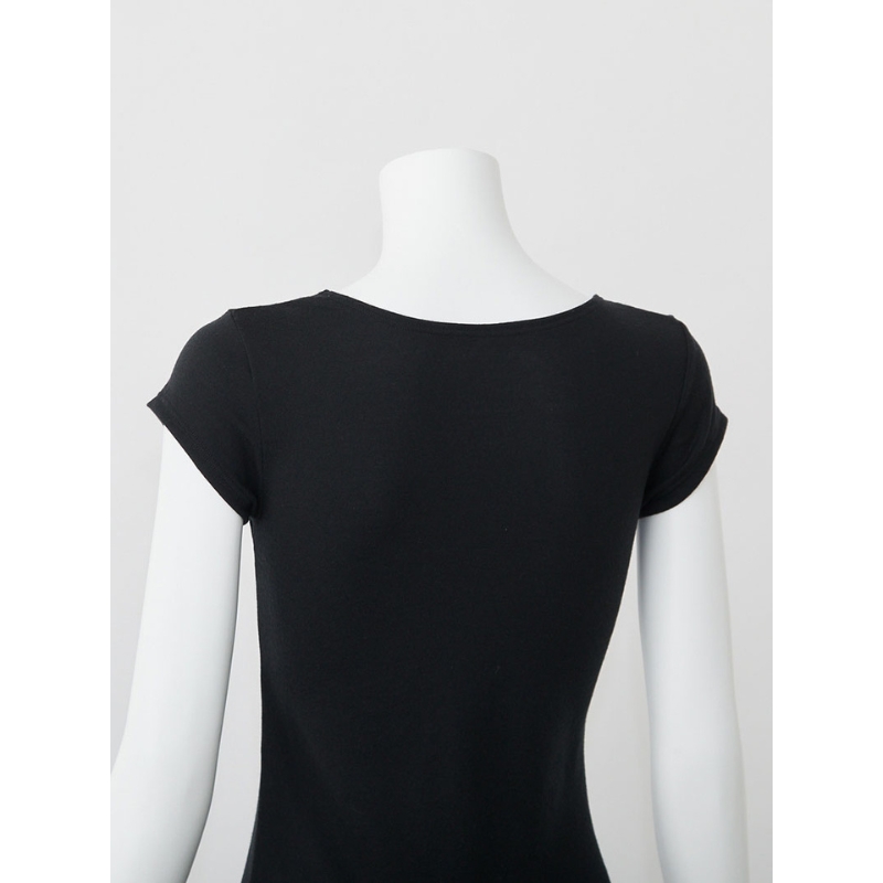 365日のメリノウールインナー advance フレンチスリーブ ブラック