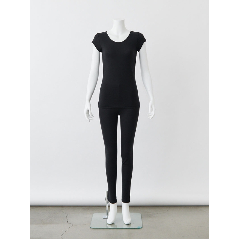 365日のメリノウールインナー advance フレンチスリーブ ブラック