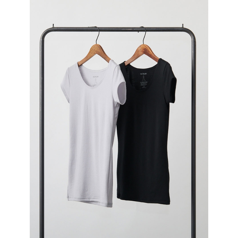 365日のメリノウールインナー advance フレンチスリーブ ブラック