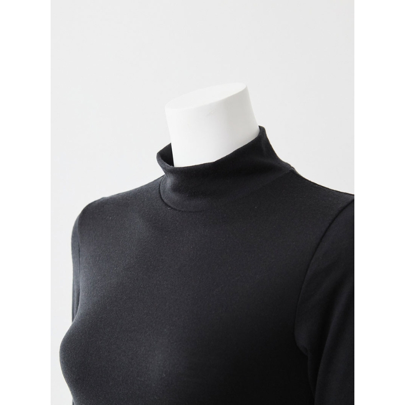 365日のメリノウールインナー advance ハイネック ブラック