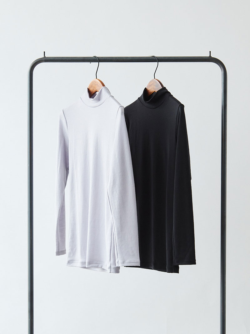 365日のメリノウールインナー advance ハイネック ブラック