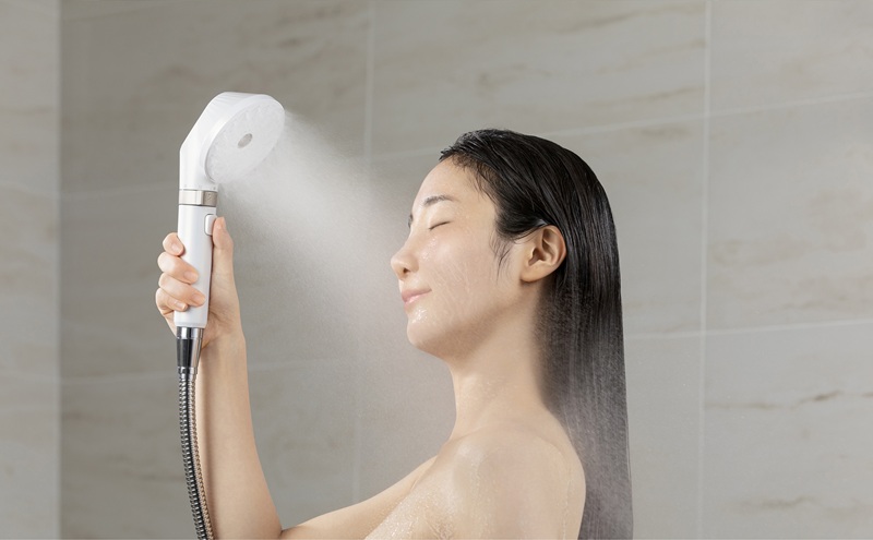 ウルトラファインバブルクレンジングシャワーヘッド SHJ-M01-W シェルホワイト シャワーヘッド 節水 アイリスオーヤマ 水圧 強い ミコラ MiCOLA ウルトラファインバブル JETモデル 高水圧 モード切替 手元スイッチ ミスト バブル ストレート