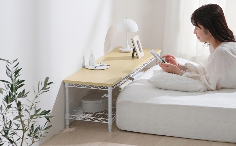 カラーメタルラック ローボード CML-10302 ホワイト テレビ台 おしゃれ テレビボード スチールラック メタルラック ラック 棚 カラーラック 幅101 奥行31 高さ30 スリム 収納 シンプル ヘッドボード テレビラック TV台 AVボード アイリスオーヤマ