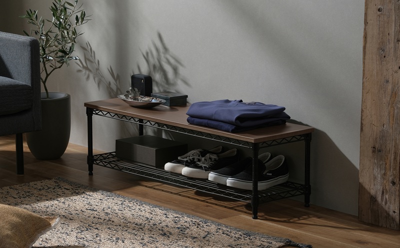 カラーメタルラック ローボード CML-10302 ブラック テレビ台 おしゃれ テレビボード スチールラック メタルラック ラック 棚 カラーラック 幅101 奥行31 高さ30 スリム 収納 シンプル ヘッドボード テレビラック TV台 AVボード アイリスオーヤマ