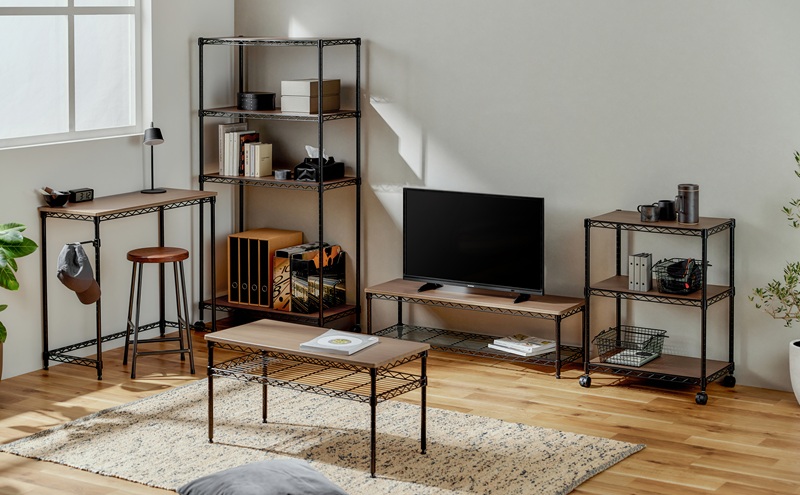 カラーメタルラック ローボード CML-10302 ブラック テレビ台 おしゃれ テレビボード スチールラック メタルラック ラック 棚 カラーラック 幅101 奥行31 高さ30 スリム 収納 シンプル ヘッドボード テレビラック TV台 AVボード アイリスオーヤマ