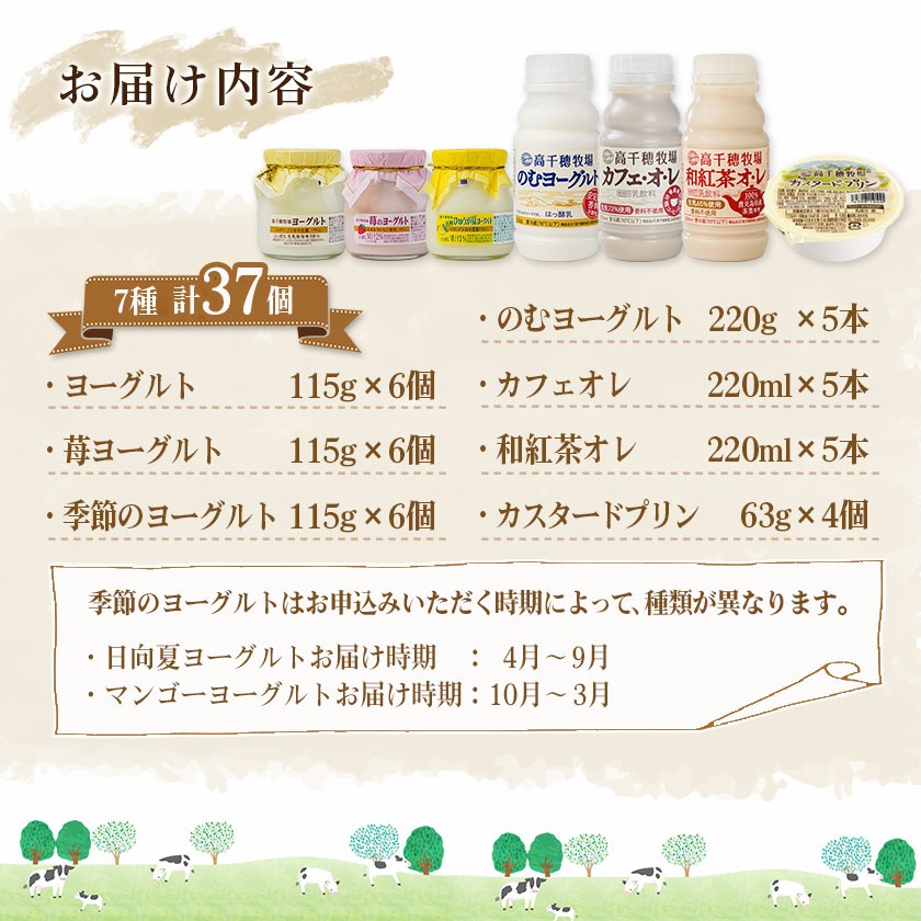 宮崎県都城市のふるさと納税 高千穂牧場ヨーグルト&ドリンクバラエティセット(プリン付き)《ご入金翌月の中旬～下旬の水曜日頃出荷》_MJ-1616