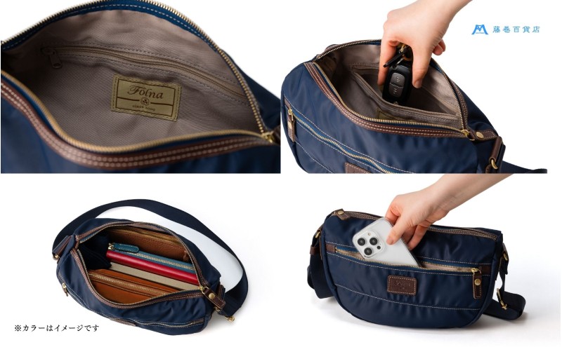 【藤巻百貨店】ダントツ撥水(登録商標) ナイロンショルダーバッグ(グレー) Folna 藤巻限定モデル 鞄 ショルダー バック 手提げ ファッション