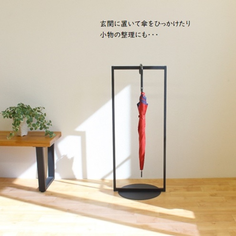 円盤ベースハンガーW400 黒 ロータイプ ハンガーラック おしゃれ 子ども キッズ 子供 パイプハンガー スリム シンプル アイアン 省スペース 子ども用 洋服かけ 傘掛け ハンギング 収納 玄関収納 高さ95cm