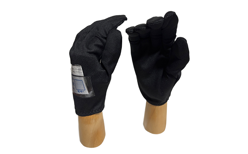 シリカクリーングローブ ブラック 吸湿センサー付き(左手のみ) グローブ インナーグローブ 消臭