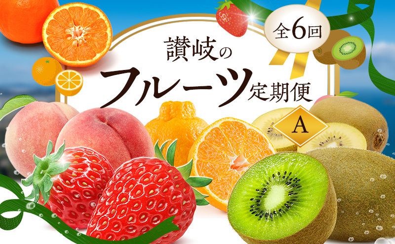 【香川県東かがわ市】【1月、3月、6月、10月、11月、12月 発送】讃岐のフルーツ定期便  A(全6回)【さぬきひめ苺】【デコポン】【桃】【さぬきゴールドキウイ】【香緑キウイ】【小原紅(さぬき紅みかん) 】