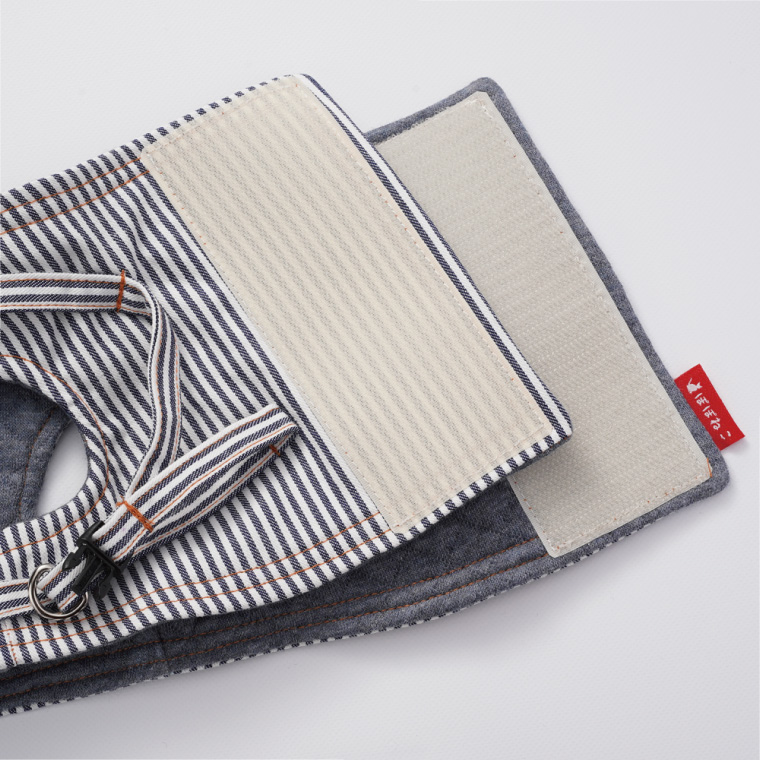 ぽぽねこ 猫に優しいベスト型ハーネス・リード付き（国産・オーガニックコットン・着せやすく脱げにくい）(BP010)