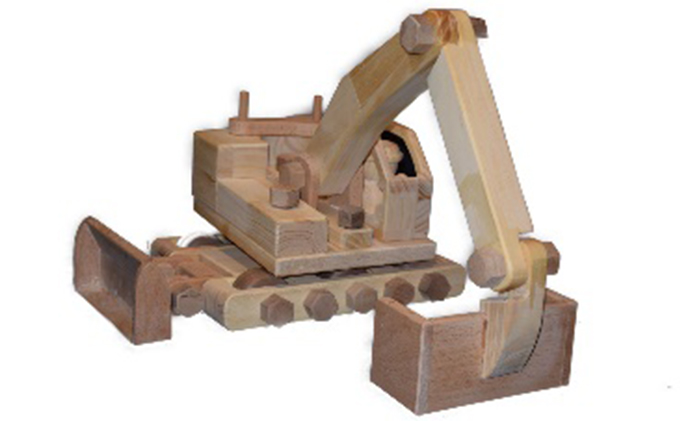 【年末受付限定】手づくり木のおもちゃ　ショベルカー 玩具 子供用