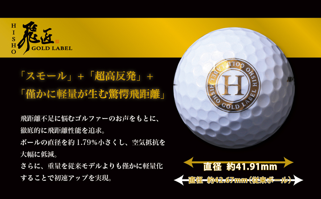 ワークスゴルフ「飛匠ゴールドラベル」パールホワイト ゴルフボール