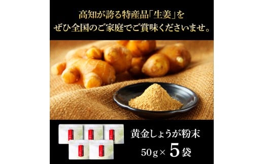 黄金しょうが粉末50g×5袋 - しょうが ショウガ 生姜 生姜パウダー 坂田信夫商店 黄金しょうが 高知 国産 料理 紅茶 しょうが湯 健康 美容 ふるさとのうぜい 故郷納税 15000円 返礼品