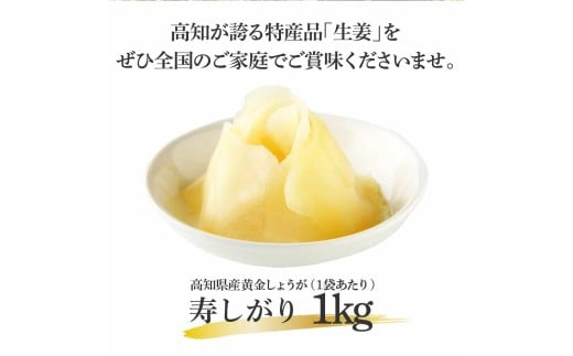 国産黄金しょうが寿しがり1kg×1袋 -  ガリ しょうが ショウガ 生姜 坂田信夫商店 黄金しょうが 国産 お寿司 付け合せ 寿司用がり ふるさとのうぜい 故郷納税 7000円 返礼品 高知