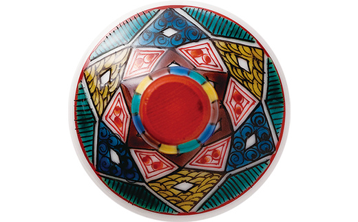 九谷和グラス　馬上グラス古九谷菱紋 F6P-2996