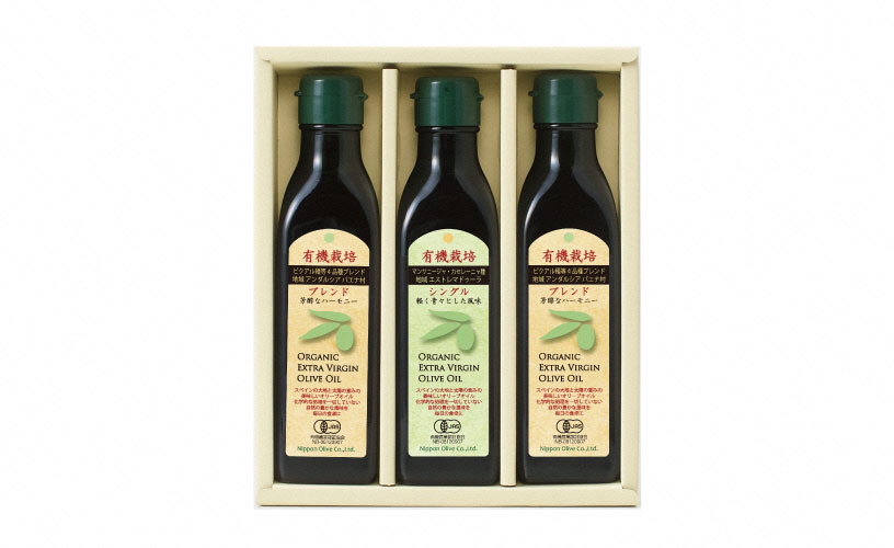 【高島屋選定品】日本オリーブ 有機栽培 エキストラバージン オリーブオイル 180g×3本