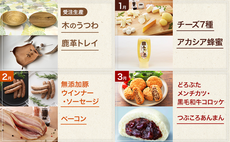 十勝幕別の定期便 1年間たっぷり全12回 【 チーズ 蜂蜜 ハンバーグ 麺 ウインナー ベーコン 餃子 グラタン 麺 和菓子 スイーツ カレー 牛 豚 野菜 北海道 十勝 幕別 】