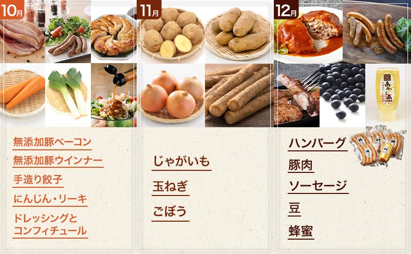 十勝幕別の定期便 1年間の贅沢三昧 全12回 【 チーズ 蜂蜜 ハンバーグ 麺 ウインナー ベーコン 餃子 グラタン 麺 和菓子 スイーツ カレー 牛 豚 野菜 北海道 十勝 幕別 】