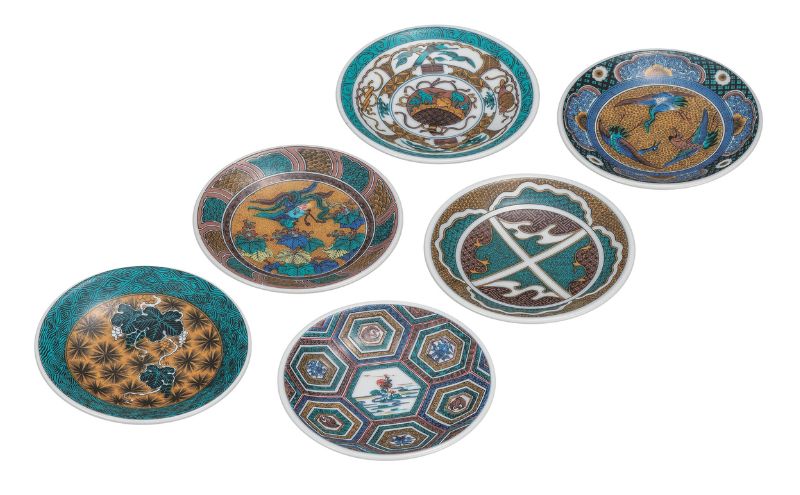 九谷焼 4号皿揃(6P)・古九谷名品6選(6枚組)