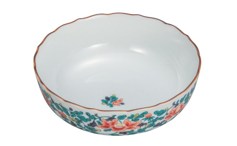 九谷焼 5.8号鉢・牡丹唐草