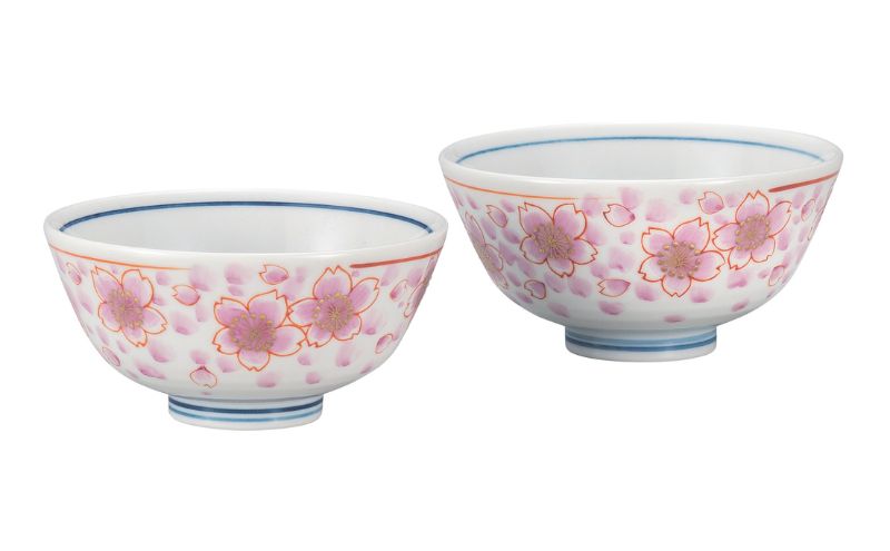 九谷焼 組飯碗・金彩桜