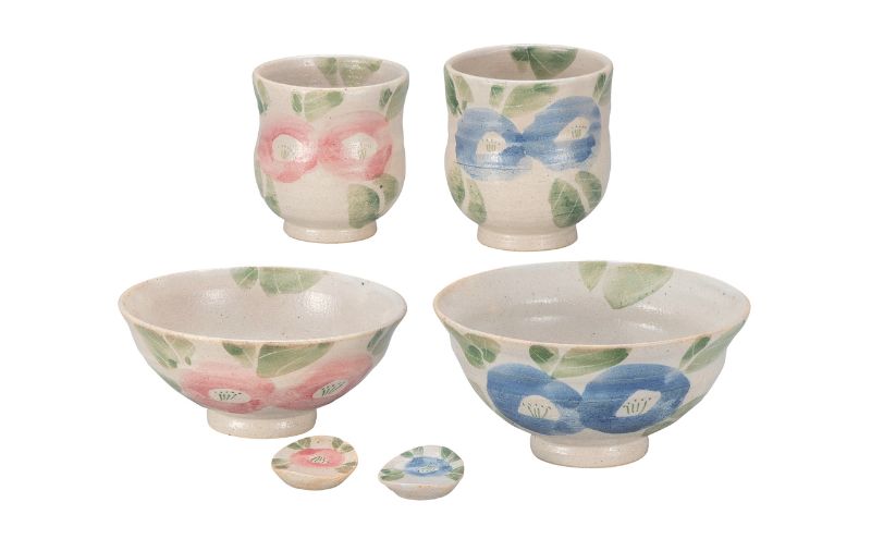 九谷焼 睦揃・椿文