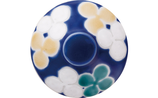 九谷和グラス ワイングラスクローバー（ブルー） 工芸品 グラス コップ 食器 F6P-3002