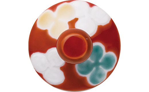 九谷和グラス 冷酒グラスクローバー（レッド） 工芸品 グラス コップ 食器 F6P-3151