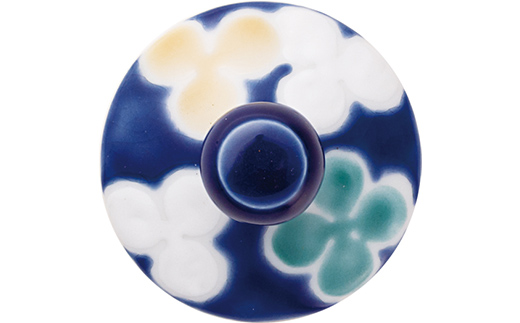 九谷和グラス 冷酒グラスクローバー（ブルー） 工芸品 グラス コップ 食器 F6P-3152