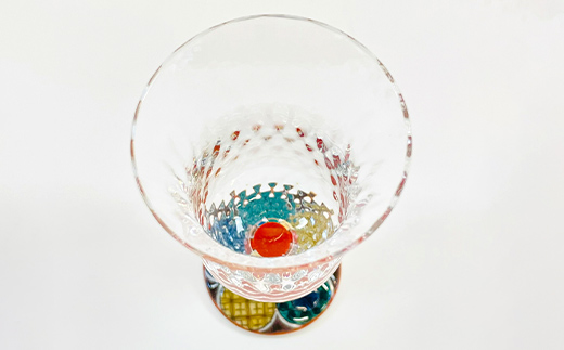 九谷和グラス 冷酒グラス古九谷丸紋 工芸品 グラス コップ 食器 F6P-3153
