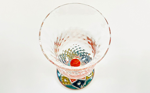 九谷和グラス 冷酒グラス古九谷菱紋 工芸品 グラス コップ 食器 F6P-3000