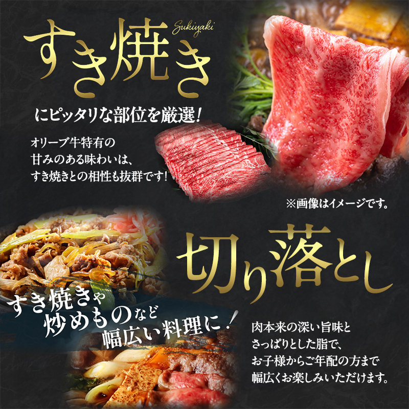 香川県産黒毛和牛オリーブ牛「切り落とし500g」「すき焼き500g」