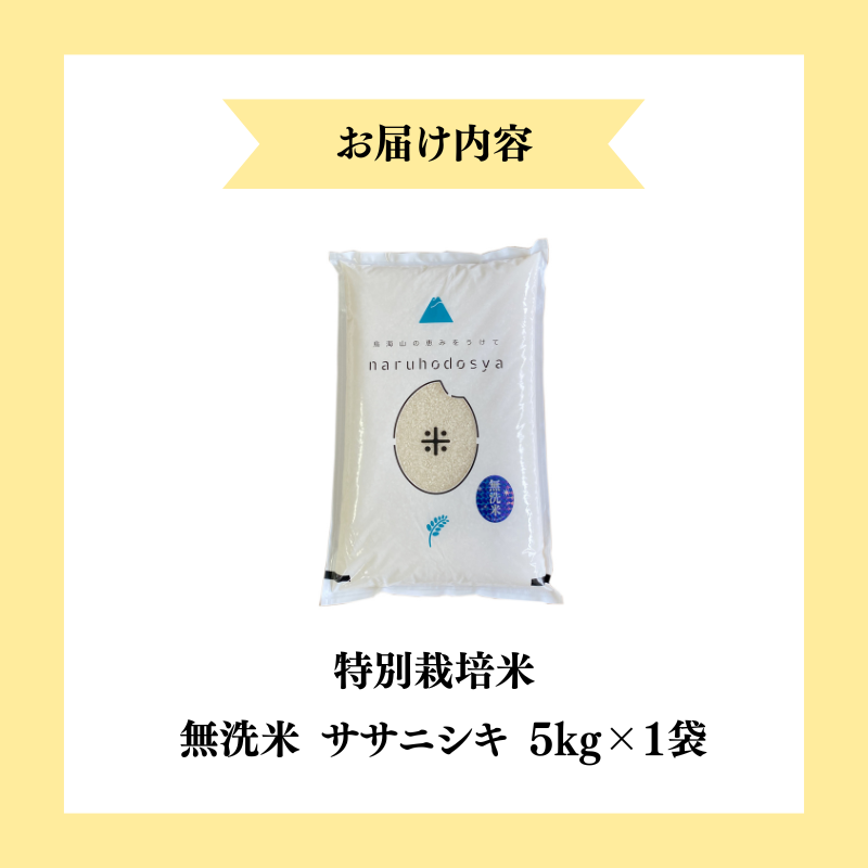 【令和7年産新米】栽培期間中 農薬・化学肥料不使用 【無洗米】特別栽培米ササニシキ5kg×1