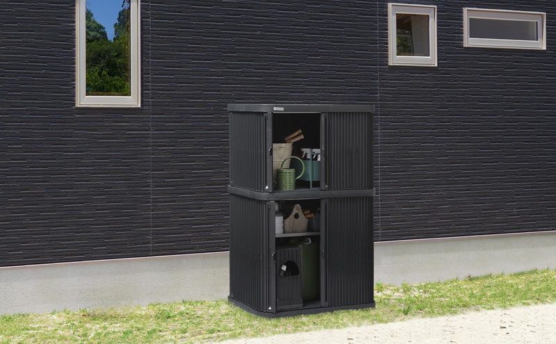 ミニロッカー ML-1400PP ダークグレー 物置 屋外 サビにくい 庭 ベランダ ガーデン 掃除 防災 収納 ストッカー ミニロッカー アイリスオーヤマ おしゃれ