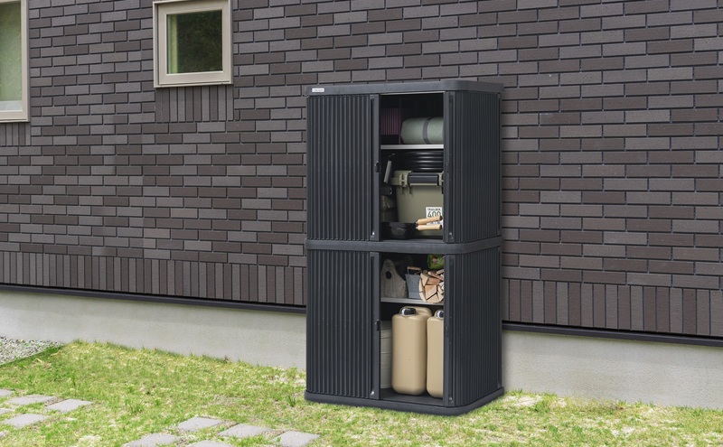 ミニロッカー ML-1600PP ダークグレー 物置 屋外 サビにくい 庭 ベランダ ガーデン 掃除 防災 収納 ストッカー ミニロッカー アイリスオーヤマ おしゃれ