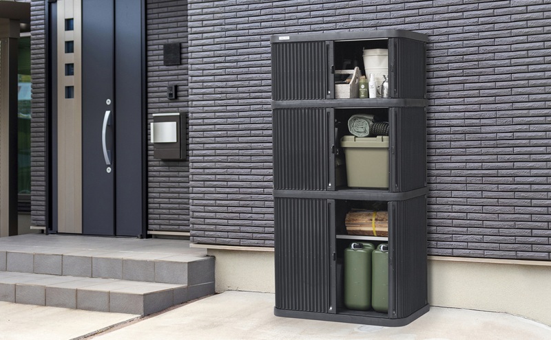 ミニロッカー ML-1850PP ダークグレー 物置 屋外 サビにくい 庭 ベランダ ガーデン 掃除 防災 収納 ストッカー ミニロッカー アイリスオーヤマ おしゃれ