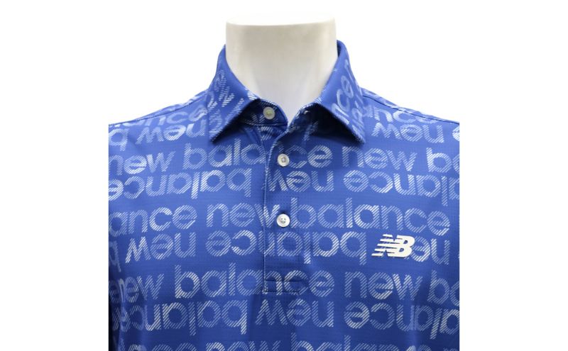 ニューバランスゴルフ ウェア 半袖 ポロシャツ メンズ 通気性 ブルー 012-6168007